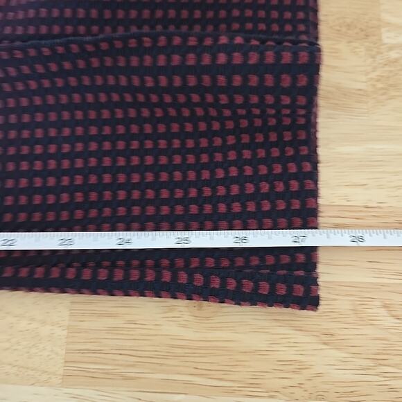Anthropologie Women's Med The Essential Crop Flare Pull On Pants Navy Red Plaid - Picture 7 of 11